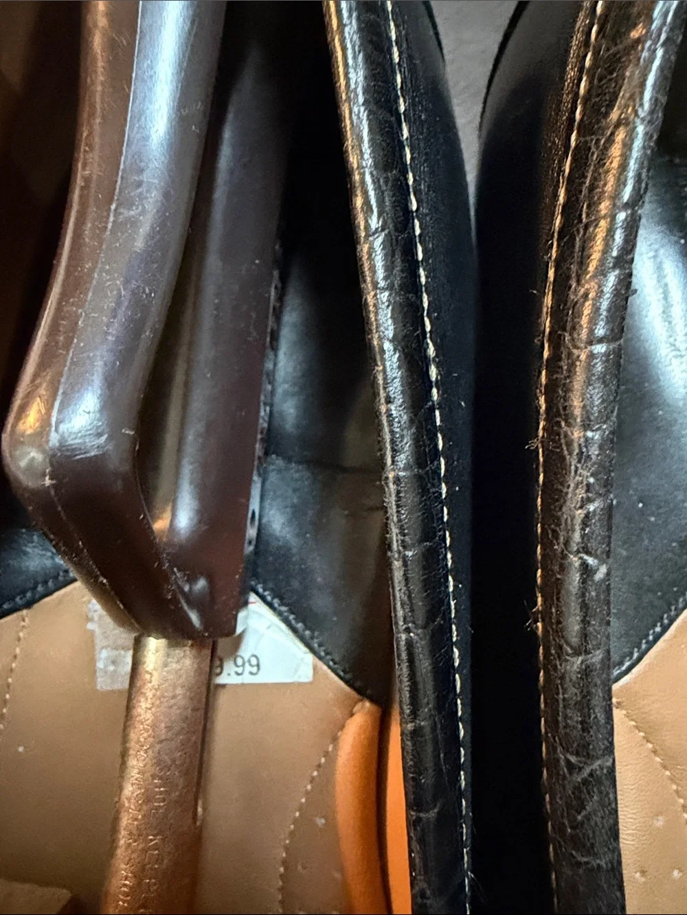 Johnston & Murphy Black Leather Penny Loafers with Contrast Stitching